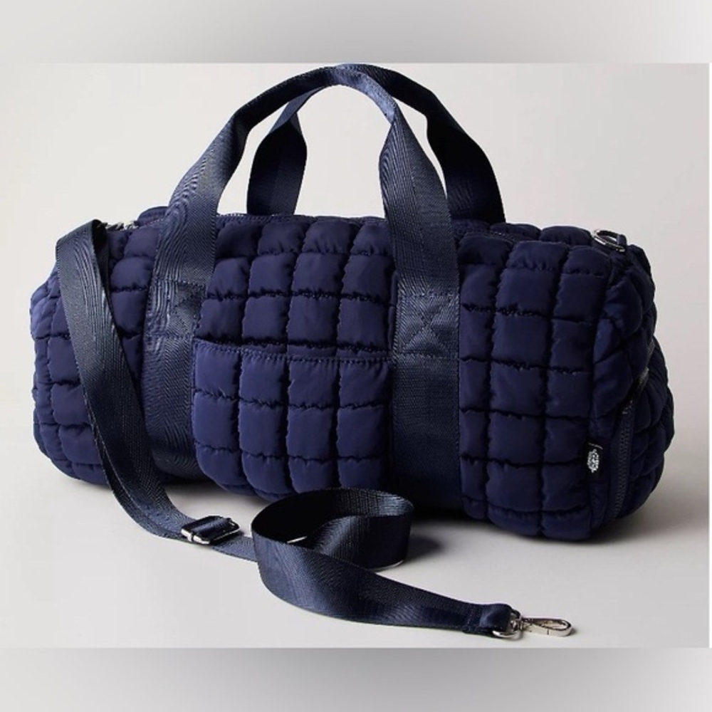FP Movement by Free People Navy Quilted Duffel Travel Bag